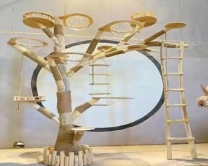 large wooden cat tree