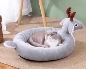 plush cat bed