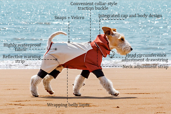 dog full body raincoat, reflective dog raincoat​
