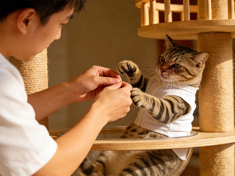 do cats like wearing clothes, cat clothing manufacturing, cat stress signals, cats sense of touch
